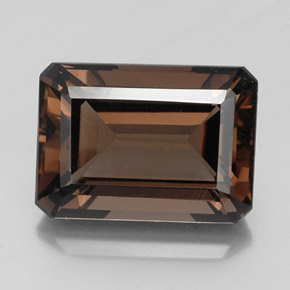 Quarzo fumé naturale marrone da 16,65 ct, taglio smeraldo, VS