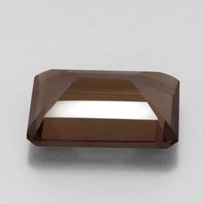 Quarzo fumé naturale marrone da 12,92 ct, taglio smeraldo, VVS-VS