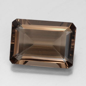 Quarzo fumé naturale marrone da 13,06 ct, taglio smeraldo, VVS-VS