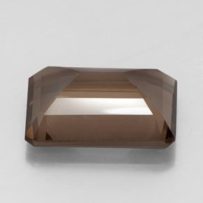 Quarzo fumé naturale marrone da 13,06 ct, taglio smeraldo, VVS-VS