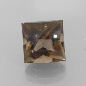 Quarzo fumé naturale marrone da 4,37 ct, quadrato, trasparente