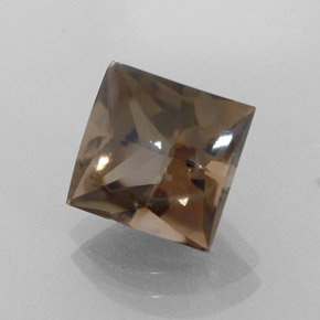 Quarzo fumé naturale marrone da 4,37 ct, quadrato, trasparente