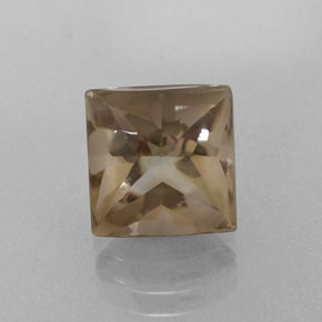 Quarzo fumé naturale marrone da 4,20 ct, quadrato, trasparente