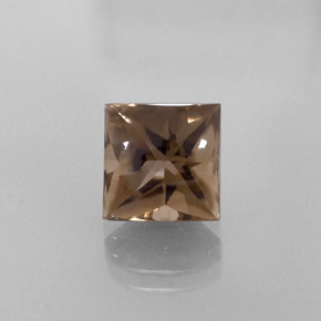 Quarzo fumé naturale marrone da 4,51 ct, quadrato, trasparente