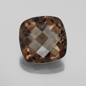 Quarzo fumé naturale marrone da 6,12 ct, taglio a cuscino, VS
