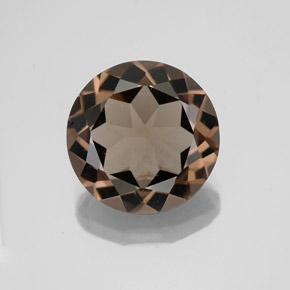 Quarzo fumé naturale marrone da 3,57 ct, taglio rotondo, VVS