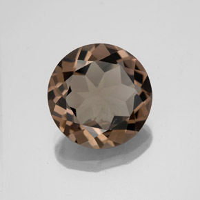 Quarzo fumé naturale marrone da 3,57 ct, taglio rotondo, VVS