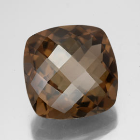 Quarzo fumé naturale marrone da 8,19 ct, taglio a cuscino, VS