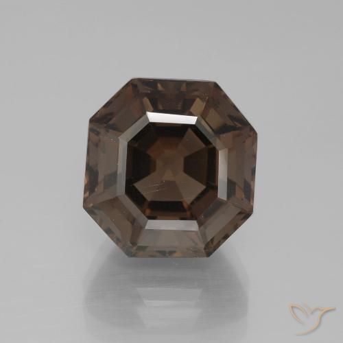9.97ct Naturale ombra marrone Quarzo fumè, Taglio smeraldo, VVS-VS
