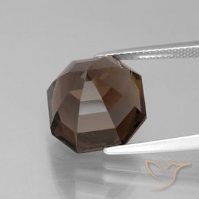 Quarzo fumé ombra marrone naturale da 9.97 ct, Ottagonale / Taglio smeraldo, VVS-VS