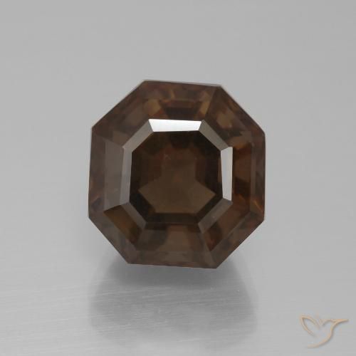 9.02ct Naturale ombra marrone Quarzo fumè, Taglio smeraldo, VS
