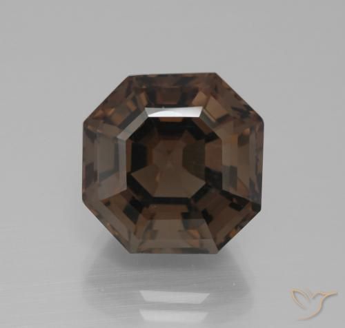 10.20ct Naturale ombra marrone Quarzo fumè, Taglio smeraldo, VVS-VS