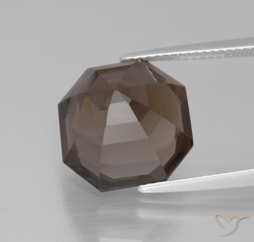 Quarzo fumé ombra marrone naturale da 10.20 ct, Ottagonale / Taglio smeraldo, VVS-VS
