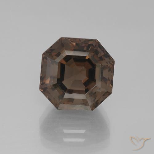 8.98ct Naturale ombra marrone Quarzo fumè, Taglio smeraldo, VVS