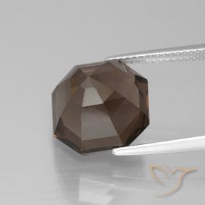 Quarzo fumé ombra marrone naturale da 8.98 ct, Ottagonale / Taglio smeraldo, VVS