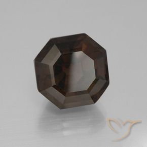 Quarzo fumé Marrone scuro naturale da 8.77 ct, Ottagonale / Taglio smeraldo, VVS-VS