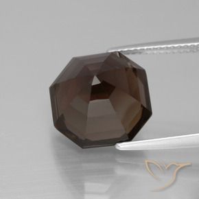 Quarzo fumé Marrone scuro naturale da 8.77 ct, Ottagonale / Taglio smeraldo, VVS-VS