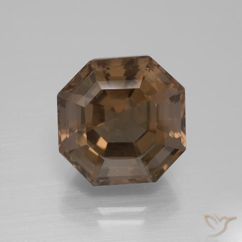 8.89ct Naturale Marrone cioccolato Quarzo fumè, Taglio smeraldo, VVS-VS
