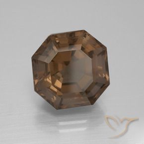 Quarzo fumé Marrone cioccolato naturale da 8.89 ct, Ottagonale / Taglio smeraldo, VVS-VS
