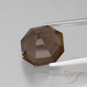 Quarzo fumé Marrone cioccolato naturale da 8.89 ct, Ottagonale / Taglio smeraldo, VVS-VS