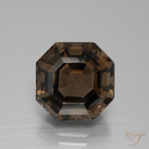 6.28ct Naturale Marrone cioccolato Quarzo fumè, Taglio smeraldo, VVS-VS