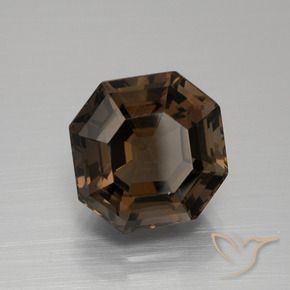Quarzo fumé Marrone cioccolato naturale da 6.28 ct, Ottagonale / Taglio smeraldo, VVS-VS