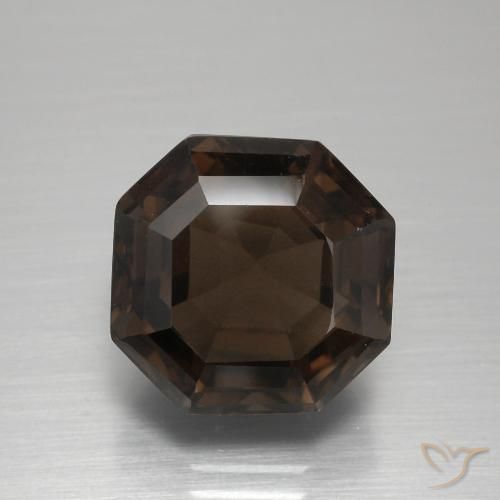 7.77ct Naturale Blu scuro Quarzo fumè, Taglio smeraldo, VVS