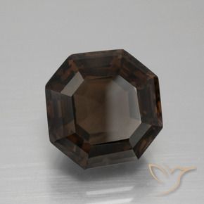 Quarzo fumé Blu scuro naturale da 7.77 ct, Ottagonale / Taglio smeraldo, VVS