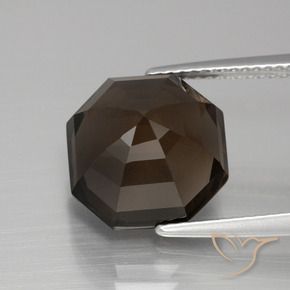Quarzo fumé Blu scuro naturale da 7.77 ct, Ottagonale / Taglio smeraldo, VVS