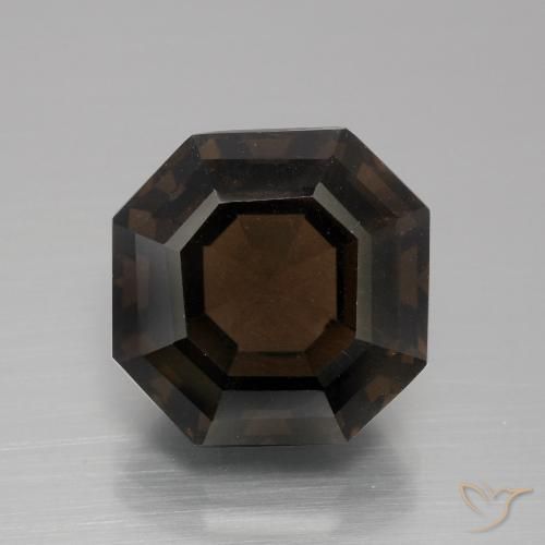 8.14ct Naturale Marrone cioccolato Quarzo fumè, Taglio smeraldo, VVS-VS