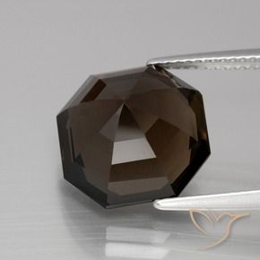 Quarzo fumé Marrone cioccolato naturale da 8.14 ct, Ottagonale / Taglio smeraldo, VVS-VS