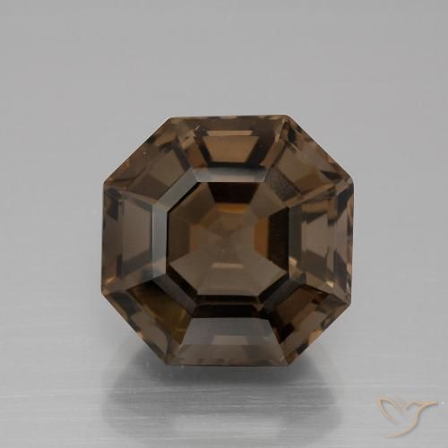 7.23ct Naturale Marrone cioccolato Quarzo fumè, Taglio smeraldo, VS
