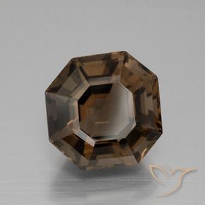 Quarzo fumé Marrone cioccolato naturale da 7.23 ct, Ottagonale / Taglio smeraldo, VS