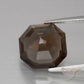 Quarzo fumé Marrone cioccolato naturale da 7.23 ct, Ottagonale / Taglio smeraldo, VS