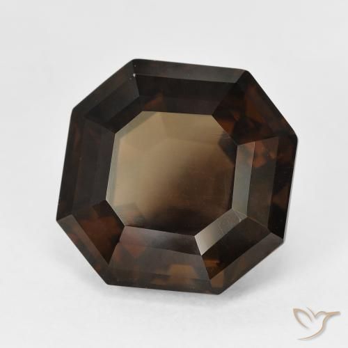 Quarzo fumé Marrone scuro naturale da 7.34 ct, Ottagonale / Taglio smeraldo, VVS