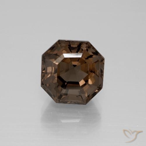 4.60ct Naturale Marrone medio Quarzo fumè, Taglio smeraldo, VVS