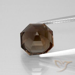 Quarzo fumé Marrone medio naturale da 4.60 ct, Ottagonale / Taglio smeraldo, VVS