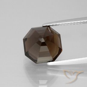 Quarzo fumé Marrone scuro naturale da 4.75 ct, Ottagonale / Taglio smeraldo, VVS-VS
