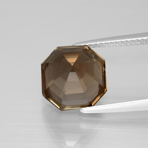Quarzo fumé marrone cioccolato naturale da 4,60 ct, taglio smeraldo, VS