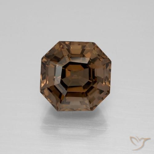 4.48ct Naturale Hickory Brown Quarzo fumè, Taglio smeraldo, VVS-VS