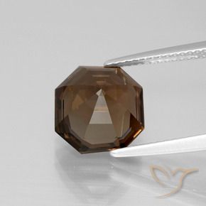 Quarzo fumé Hickory Brown naturale da 4.48 ct, Ottagonale / Taglio smeraldo, VVS-VS