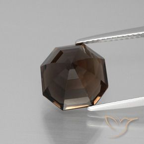 Quarzo fumé Marrone cioccolato naturale da 5.90 ct, Ottagonale / Taglio smeraldo, VVS