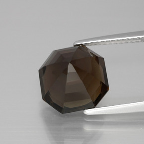 Quarzo fumé Marrone scuro naturale da 5.71 ct, Taglio smeraldo, VVS-VS