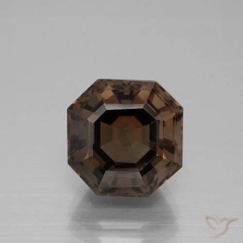 5.40ct Naturale Marrone scuro Quarzo fumè, Taglio smeraldo, VVS-VS