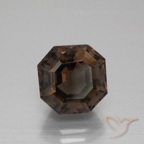 Quarzo fumé Marrone scuro naturale da 5.40 ct, Ottagonale / Taglio smeraldo, VVS-VS