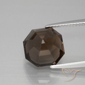 Quarzo fumé Marrone scuro naturale da 5.40 ct, Ottagonale / Taglio smeraldo, VVS-VS