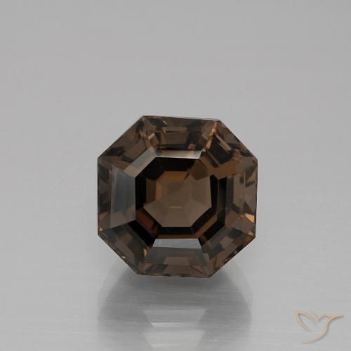 5.43ct Naturale Marrone scuro Quarzo fumè, Taglio smeraldo, VVS