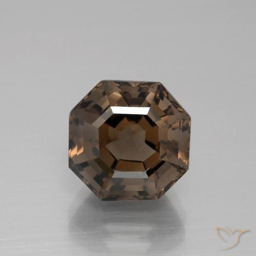 5.58ct Naturale Marrone medio Quarzo fumè, Taglio smeraldo, VVS-VS