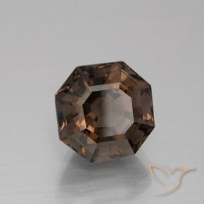 Quarzo fumé Marrone medio naturale da 5.58 ct, Ottagonale / Taglio smeraldo, VVS-VS