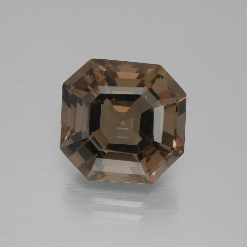 Quarzo fumé naturale marrone da 7,27 ct, taglio smeraldo, VVS